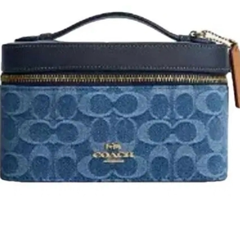 Coach Navy and Gold Monogram Case